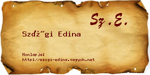 Szögi Edina névjegykártya