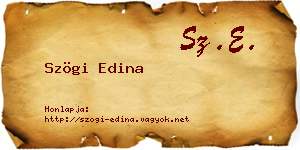 Szögi Edina névjegykártya